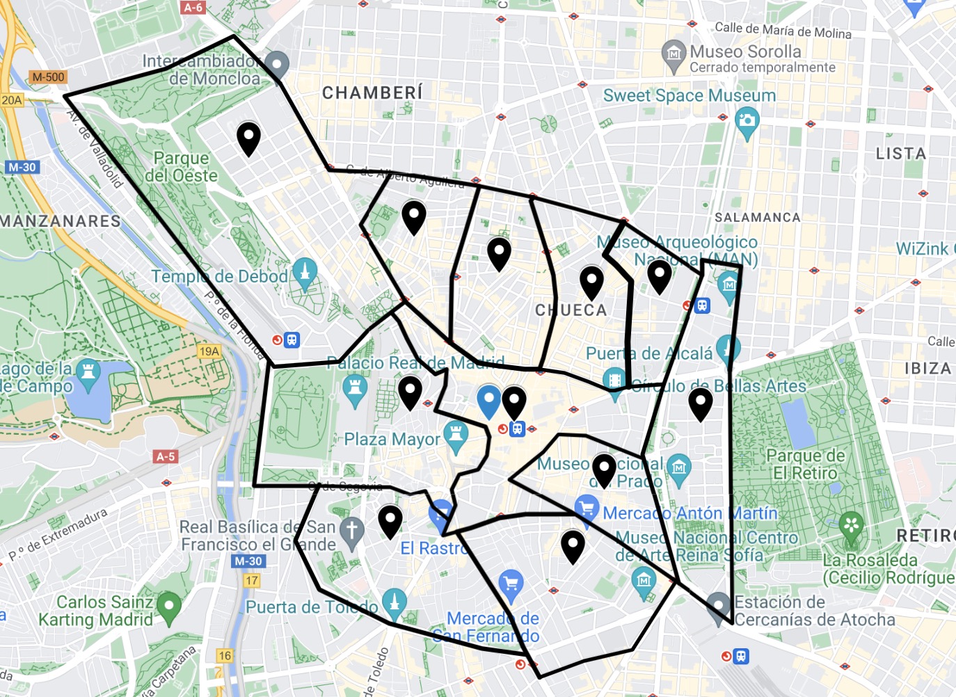 Map of Tourist Areas